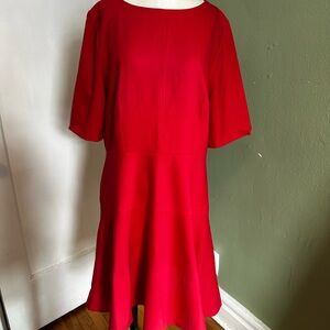 Boden Vibrant Red Midi Dress 14R